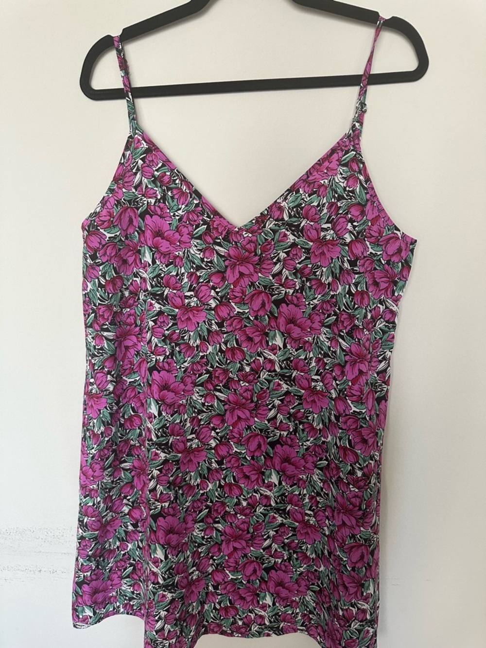 SHEIN Purple Floral V-Neck Camisole Slip Dress Medium